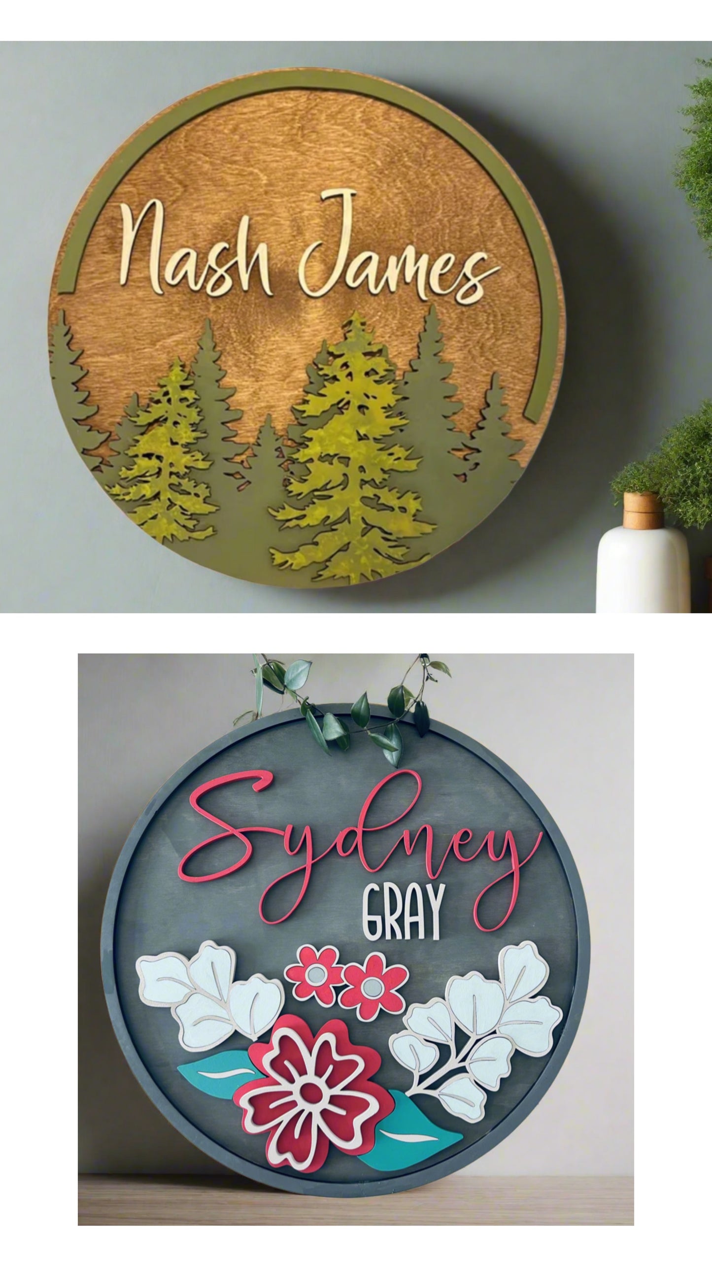 Nursery Custom Wood Signs, Kids Names Room Decor