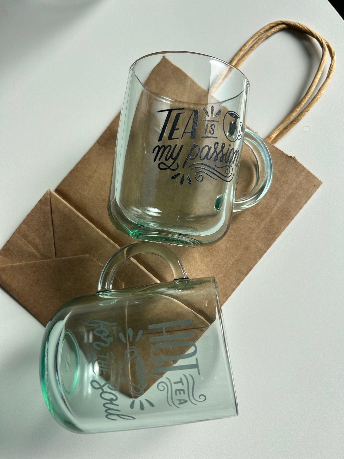 Glassware Coffee Mug Set, Laser Engraved With Quote