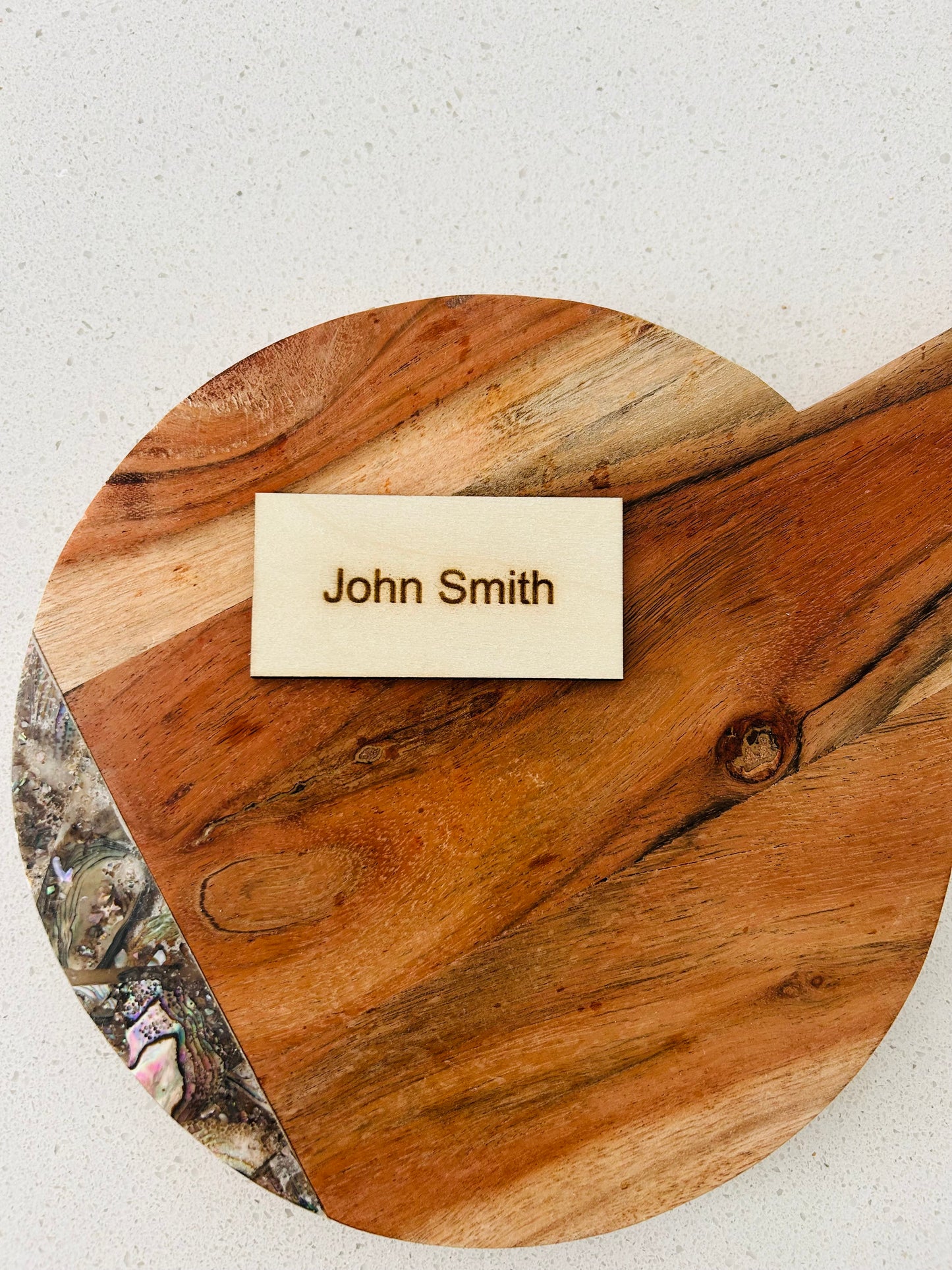 Name Tags, Laser cut plywood customized and personalized