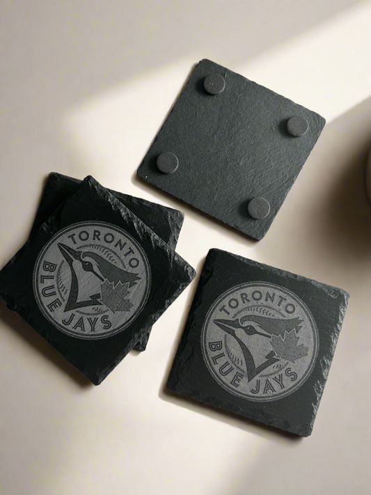 Toronto Blue Jays Black Slate Coasters Set Of 4 Square