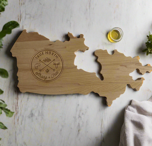 Canada Shape Charcuterie Board Engraved With True North Strong And Free