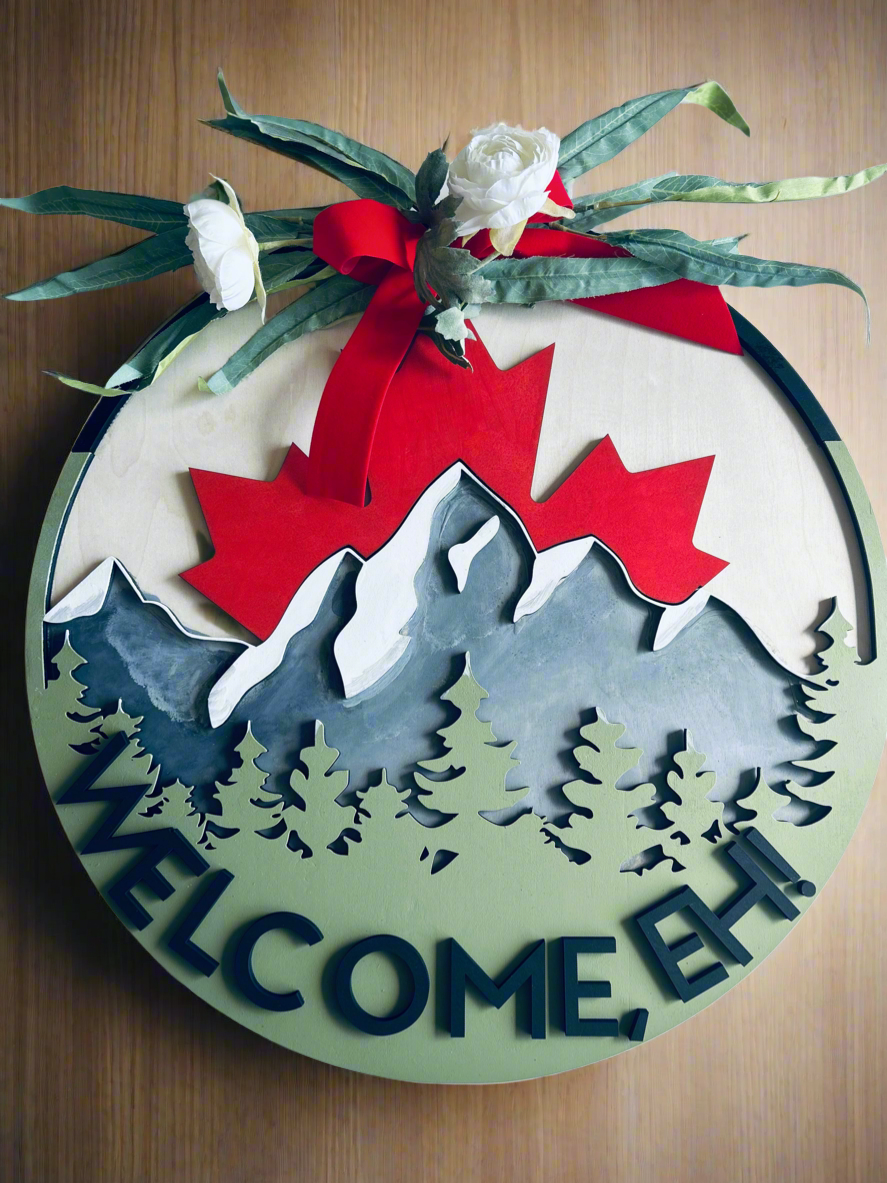 Canada Day July 1 Door Sign, Custom Door, Porch Decor Sign