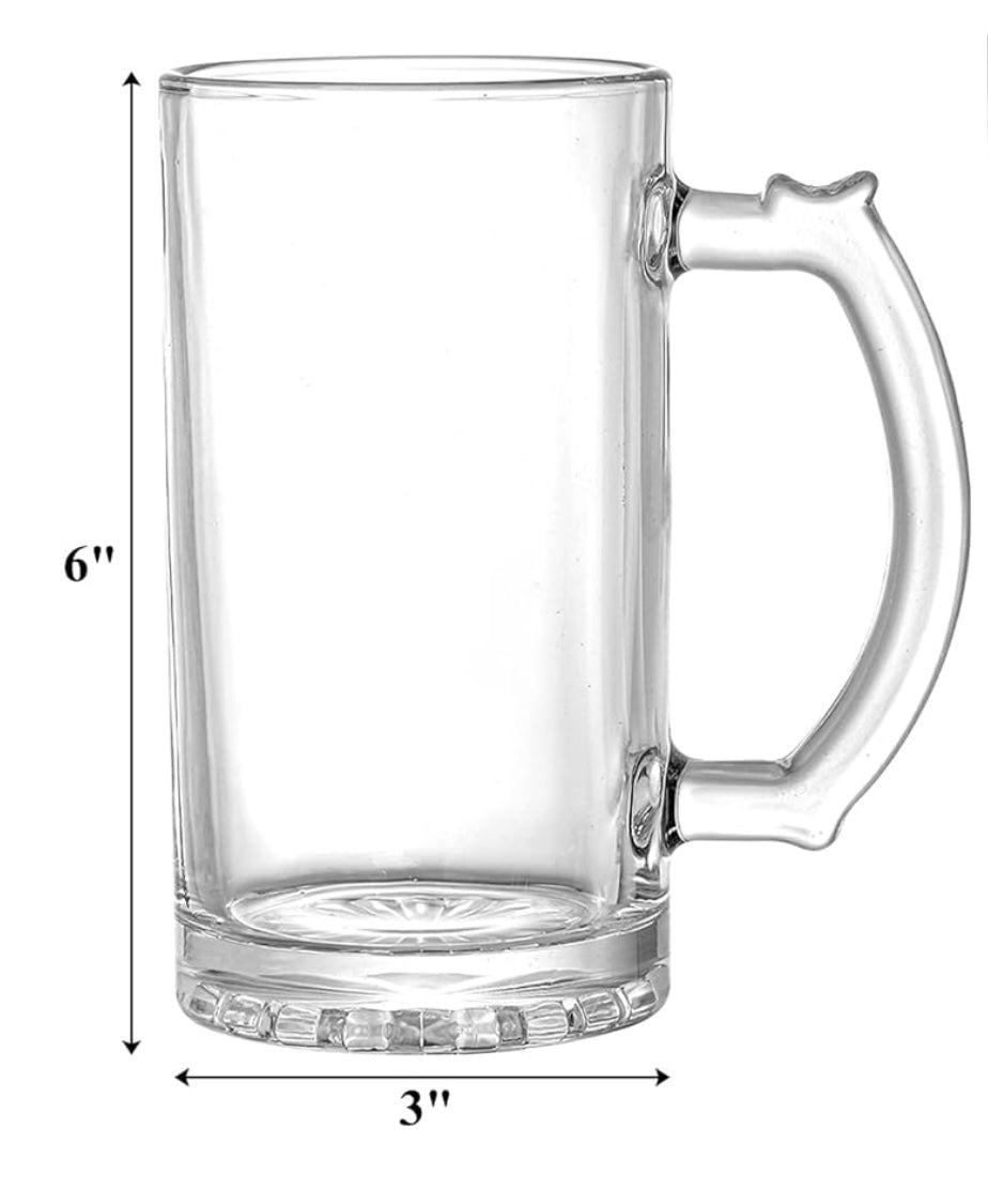 Beer Mug With Handle Customized 16 oz, Laser Engraved