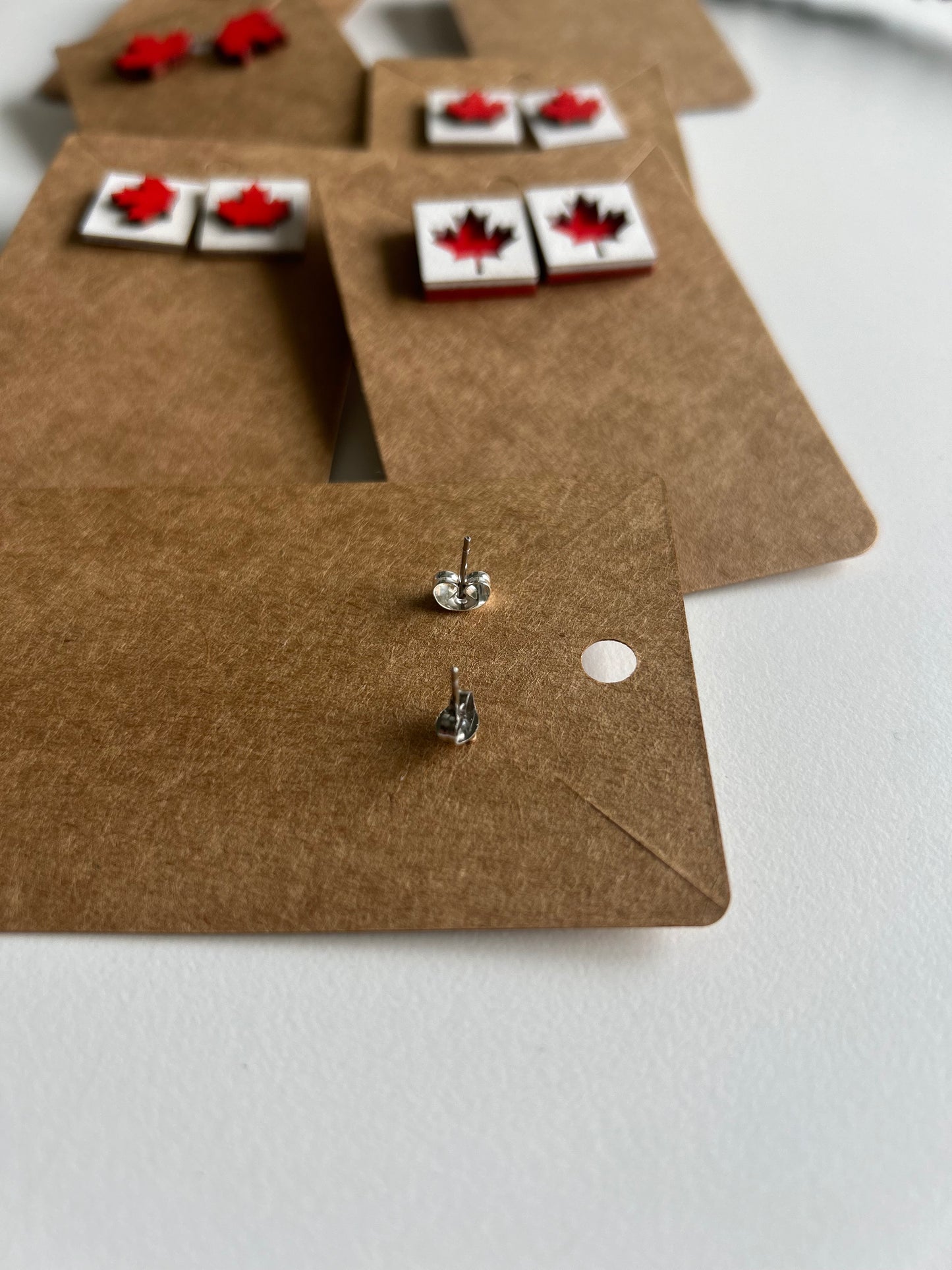 Canada Day laser cut stud earrings set of 3