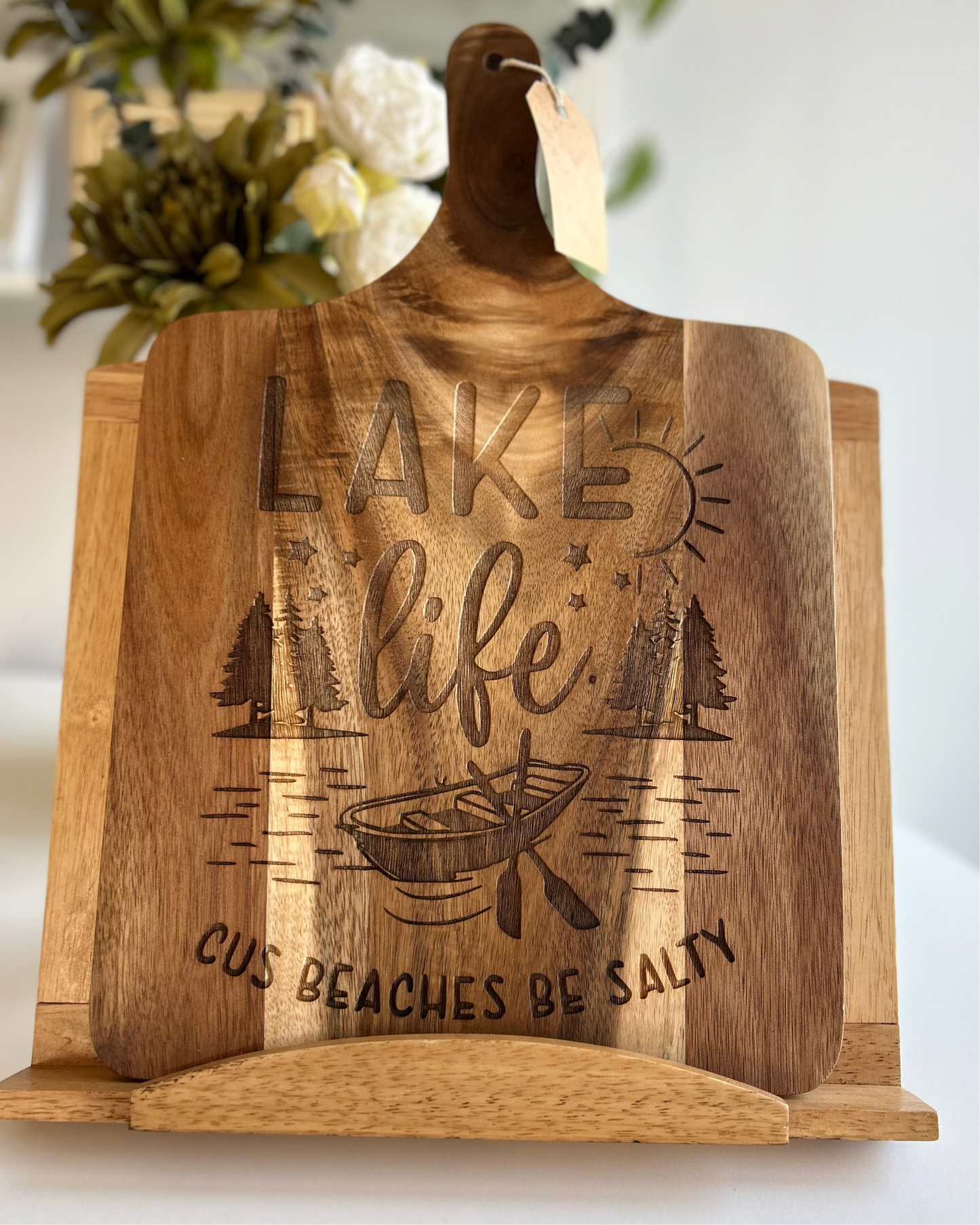 Charcuterie Board Lake Life Cus Beaches Be Salty , Acacia Personalized Charcuterie Board