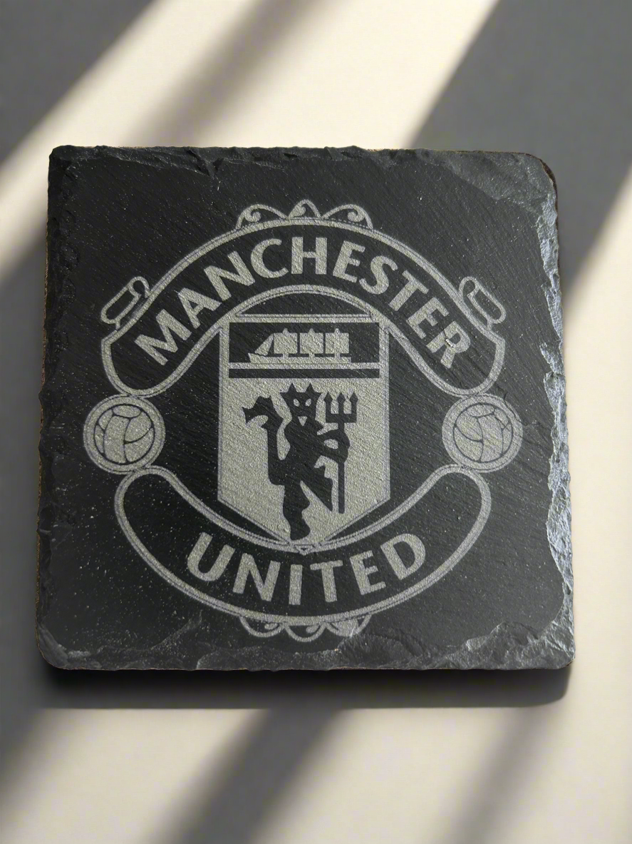 Manchester United Black Slate Coasters set of 4 Square