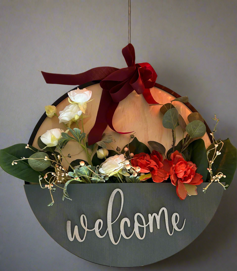 Baby Shower, Baptism, Wedding Floral Arrangement Wood Sign