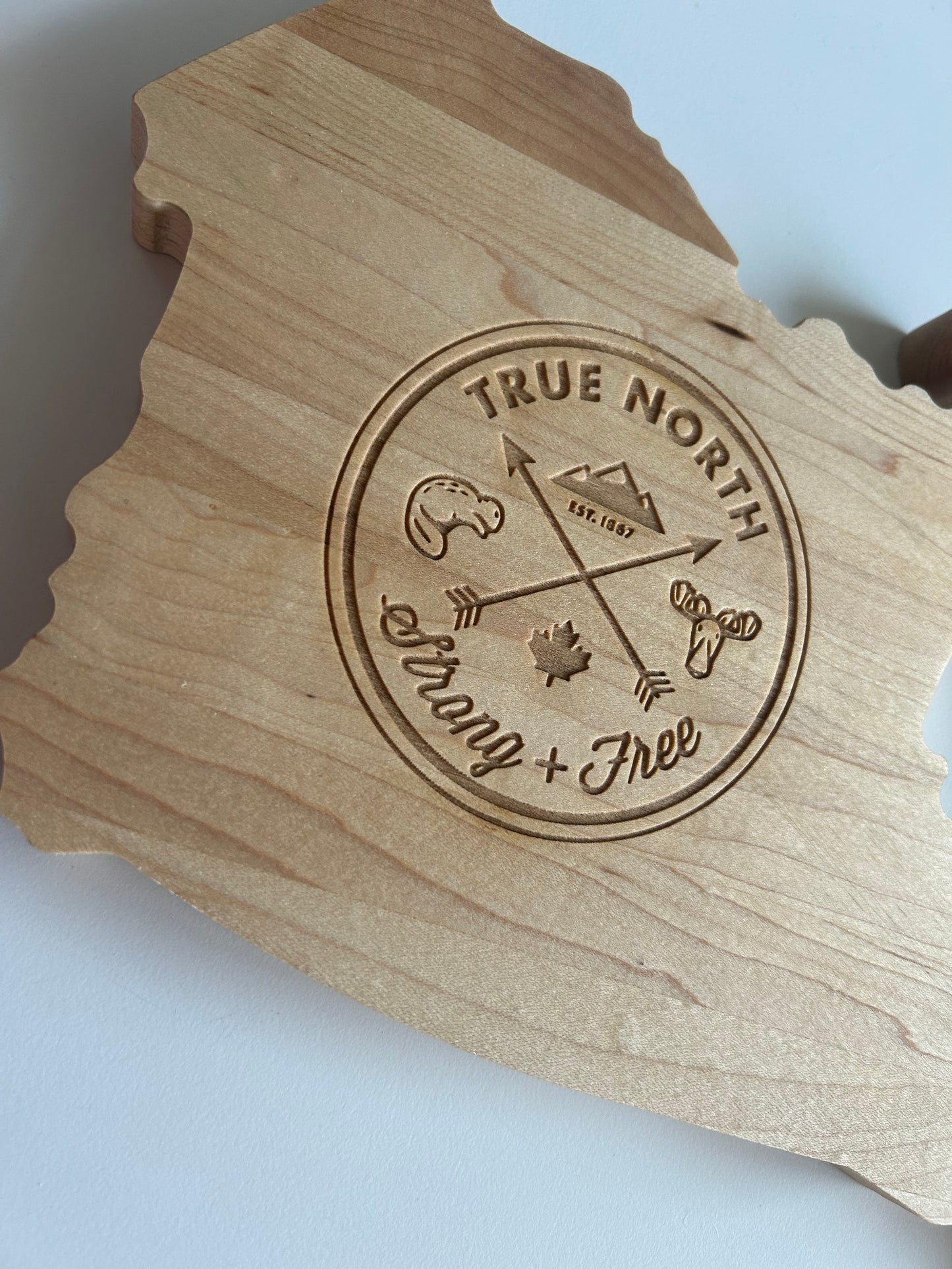 Canada Shape Charcuterie Board Engraved With True North Strong And Free