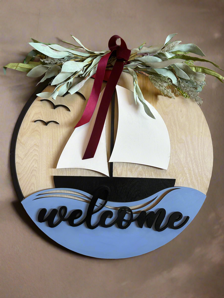 Beach House Decor Welcome Door Sign Coastal Living Decor