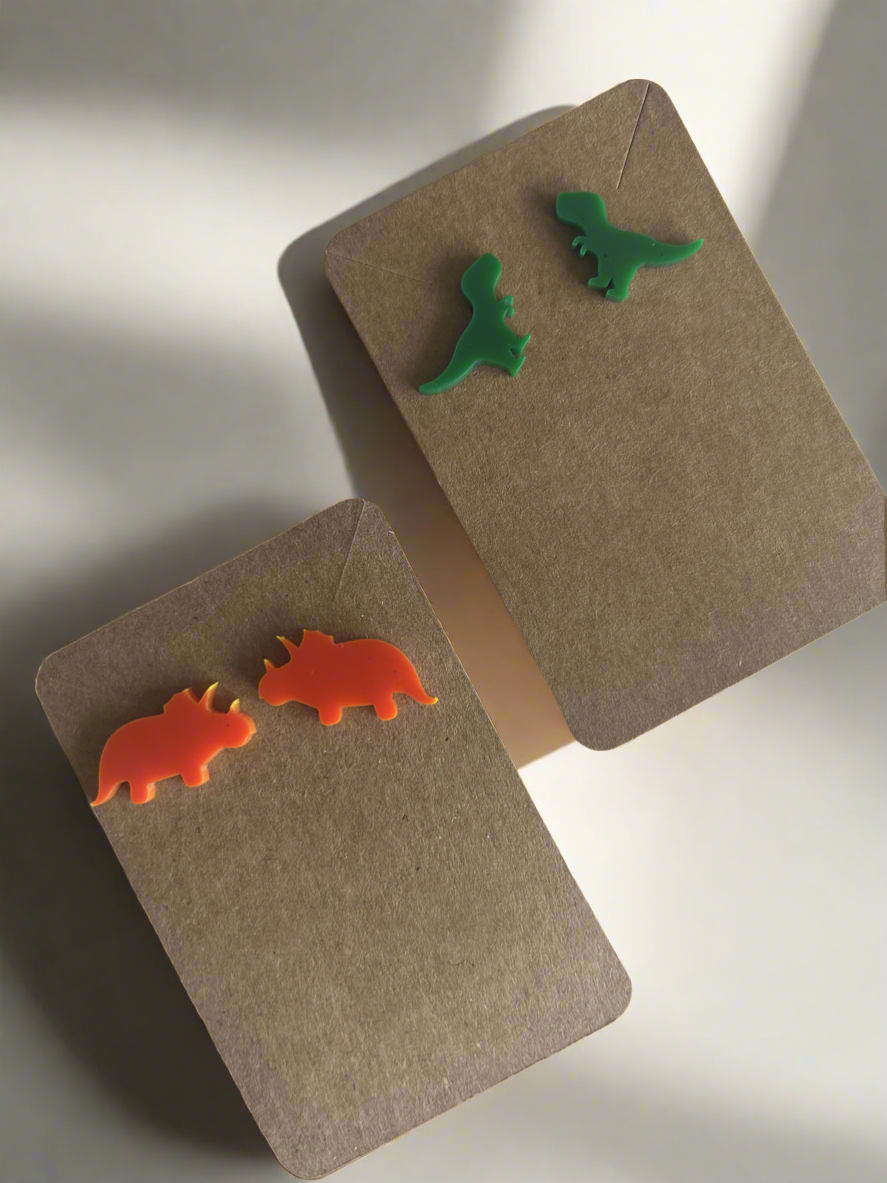 Dinosaur Acrylic Laser Cut Stud Earrings