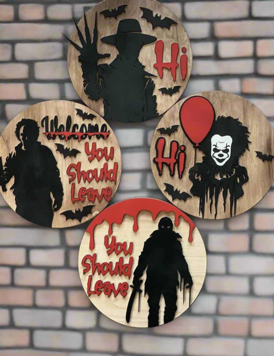 Halloween Scary Door Sign, Halloween Horror Porch Decor