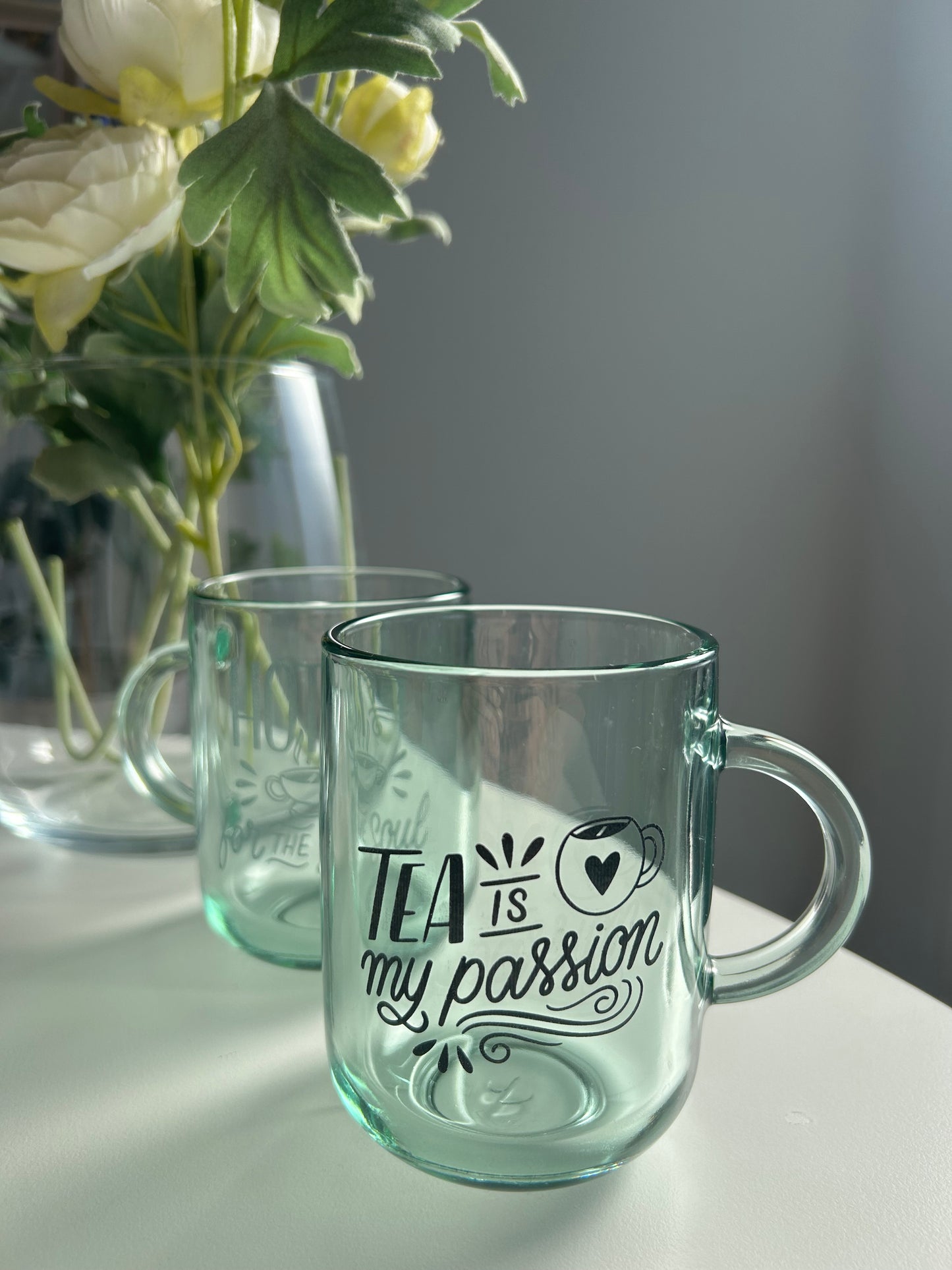 Glassware Coffee Mug Set, Laser Engraved With Quote