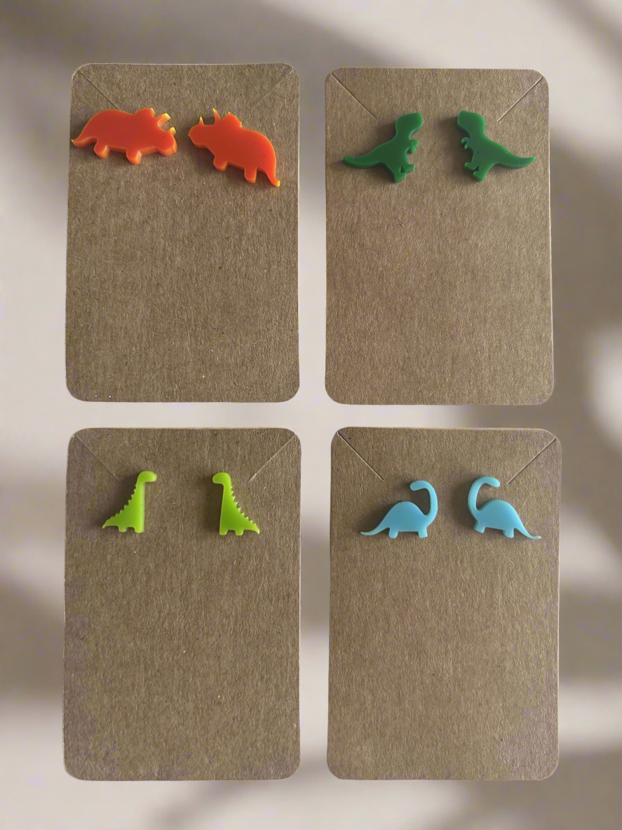 Dinosaur Acrylic Laser Cut Stud Earrings