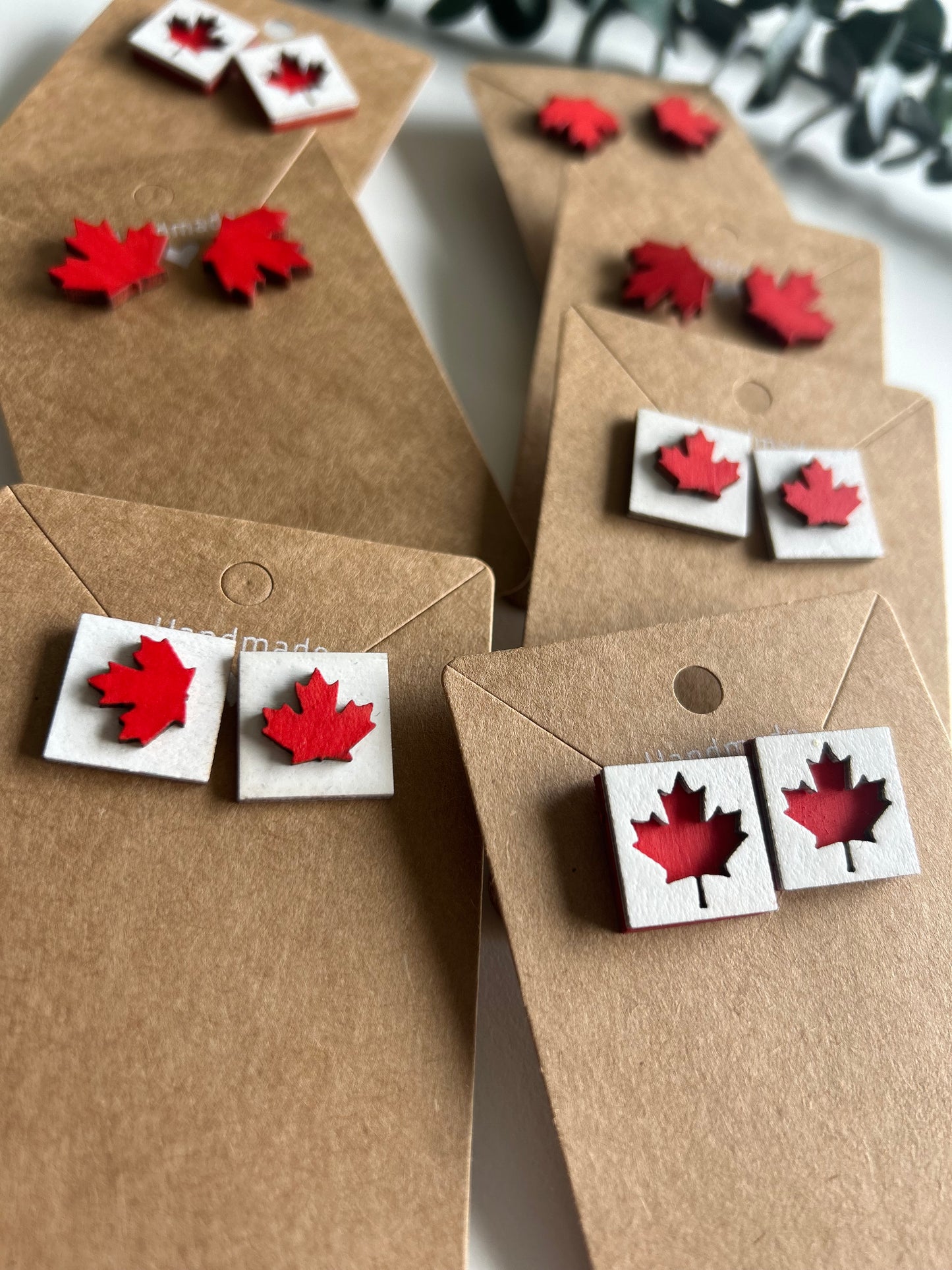 Canada Day laser cut stud earrings set of 3